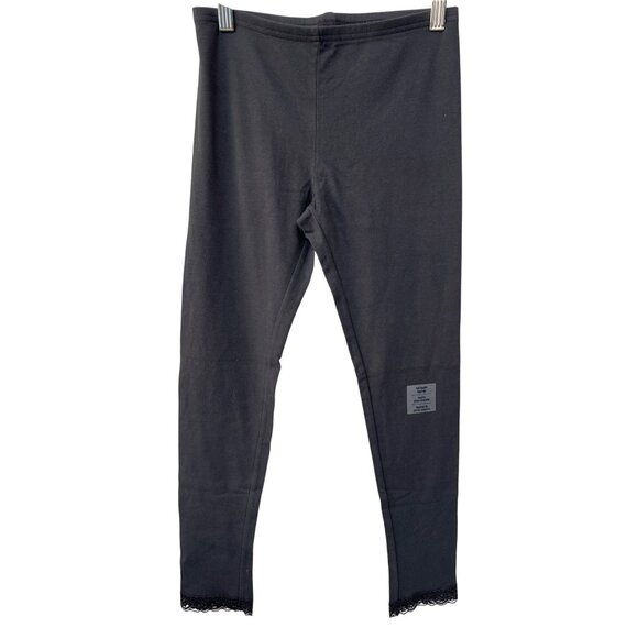 Old Navy Girls Full-Length Leggings XL Gray Cotton Spandex Lace Trim - Picture 1 of 8